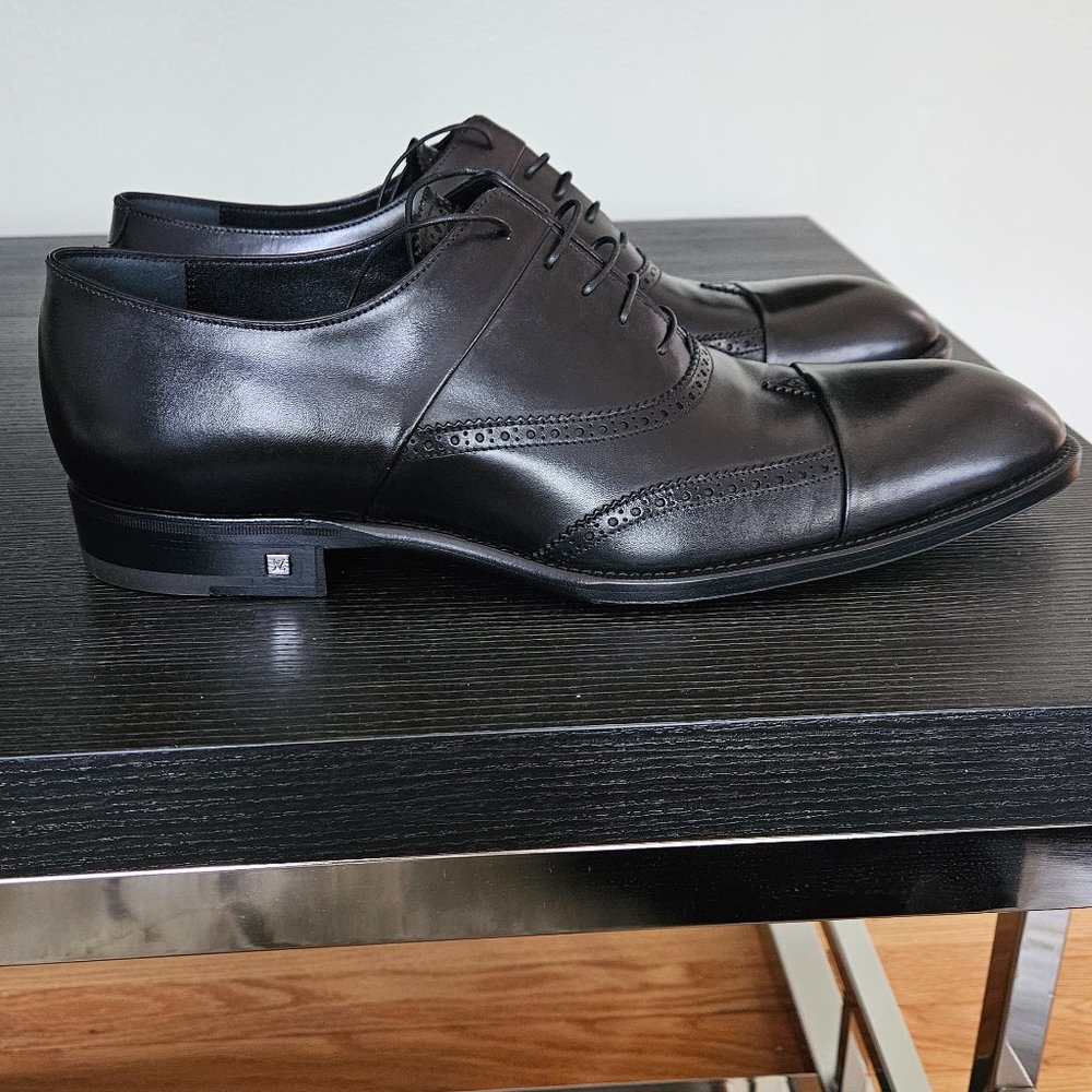 Louis Vuitton Mens Eclipse Richelieu Black Leather lace up 9.5 10.5 11 BRAND NEW